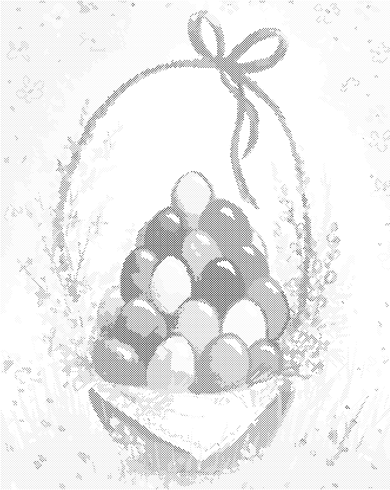 Tečkování - VELIKONOČNÍ VAJÍČKA V KOŠÍKU Rozměr: 40x50 cm, Rámování: vypnuté plátno na rám
